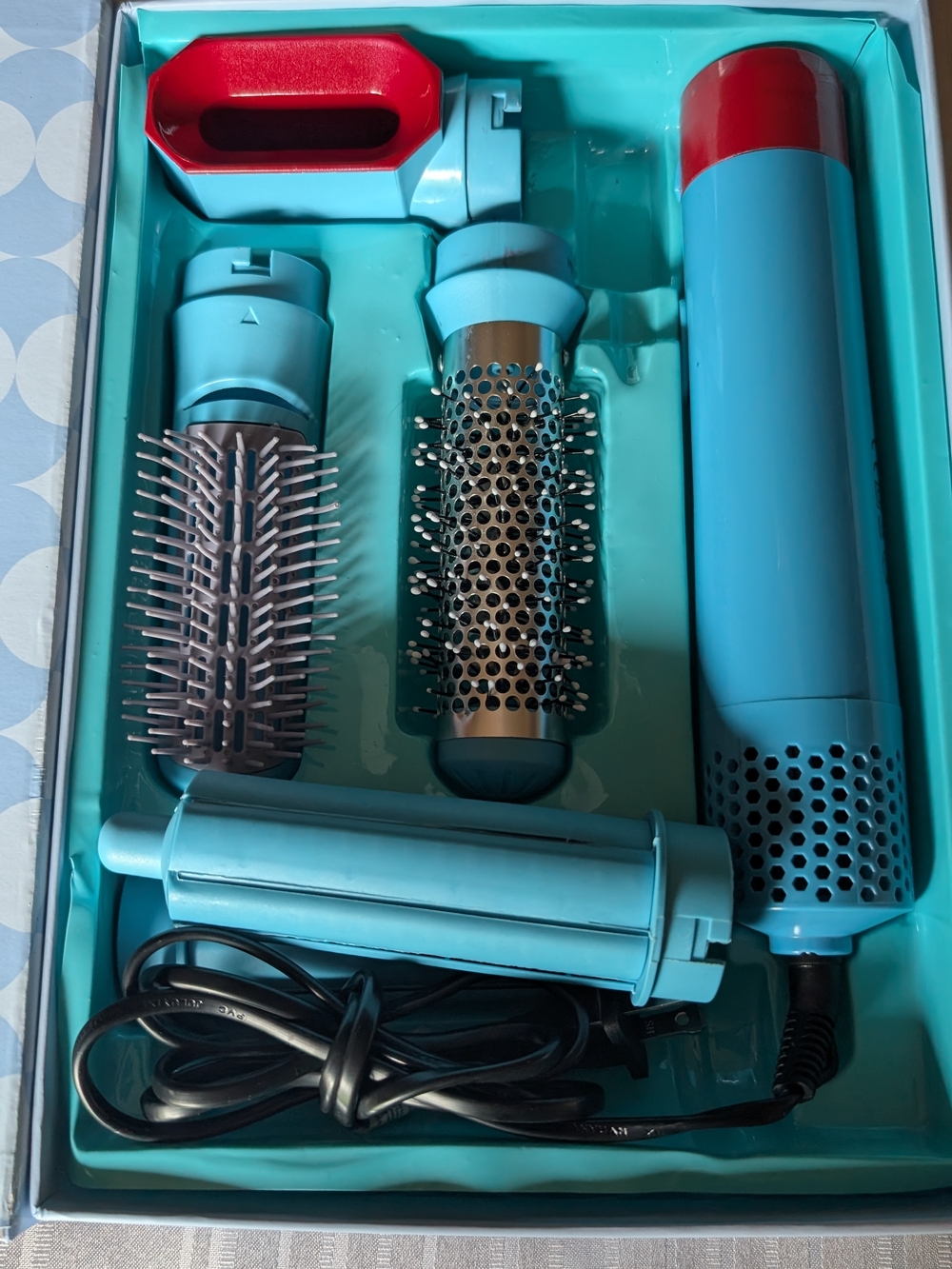 Bliss Turquoise and Red 5-in-1 Hair Styler